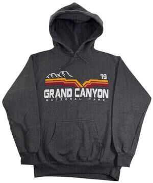 Grand Canyon National Park Hoodie Grey Prairie Mountain Men's Small Sweatshirt